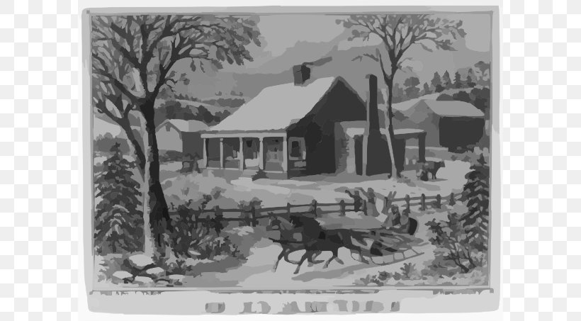 Farmhouse Clip Art, PNG, 600x453px, Farm, Barn, Black And White, Cottage, Drawing Download Free