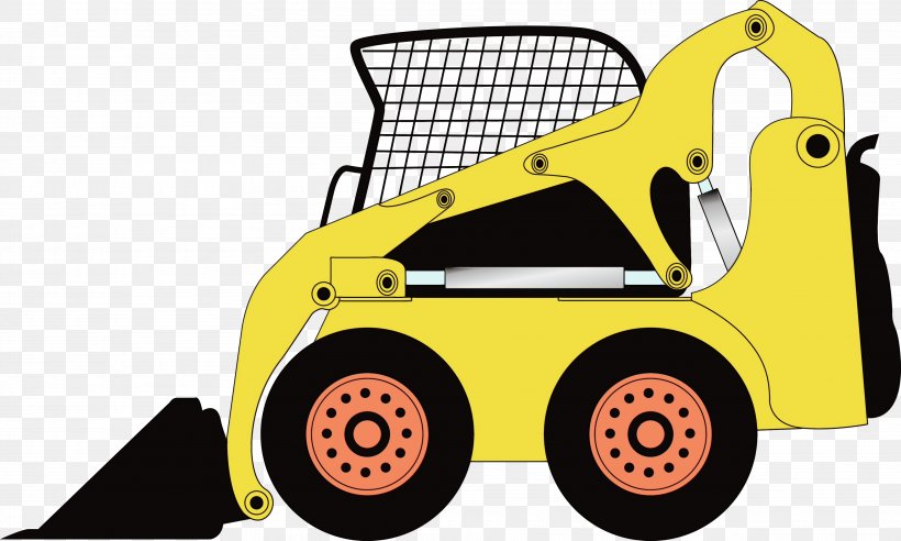 Car Design Yellow Vehicle Electric Motor, PNG, 3671x2206px, Watercolor, Car, Construction Equipment, Electric Motor, Paint Download Free
