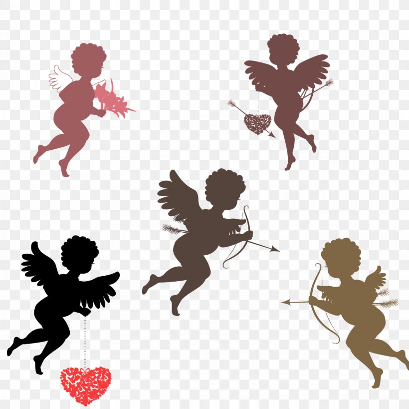 Psyche Revived By Cupids Kiss Silhouette Illustration, PNG, 1181x1181px, Psyche Revived By Cupids Kiss, Art, Cupid, Fictional Character, Heart Download Free