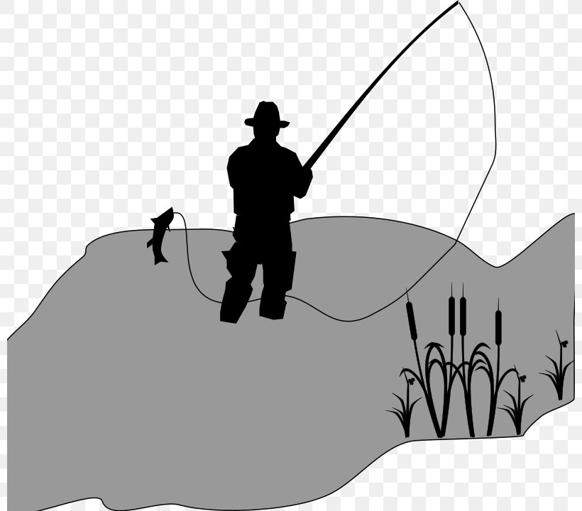 Fishing Fisherman Clip Art, PNG, 800x720px, Fishing, Art, Black, Black And White, Cartoon Download Free