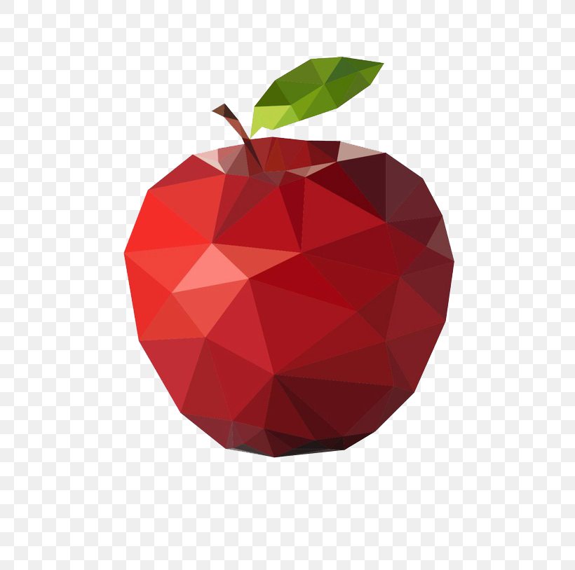 Low Poly Apple Illustrator, PNG, 650x814px, Low Poly, Apple, Flat Design, Food, Fruit Download Free