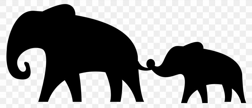 African Elephant Silhouette Clip Art, PNG, 5379x2318px, African Elephant, Black And White, Drawing, Elephant, Elephants And Mammoths Download Free