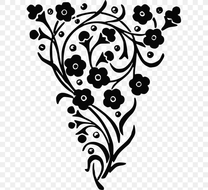 Floral Design Black And White Clip Art Decorative Arts, PNG, 609x750px, Floral Design, Art, Black, Black And White, Blackandwhite Download Free