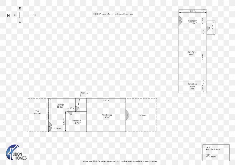 Kham Yai Floor Plan Tarang Wa House Area, PNG, 1587x1122px, Floor Plan, Area, Bedroom, Black And White, Brand Download Free
