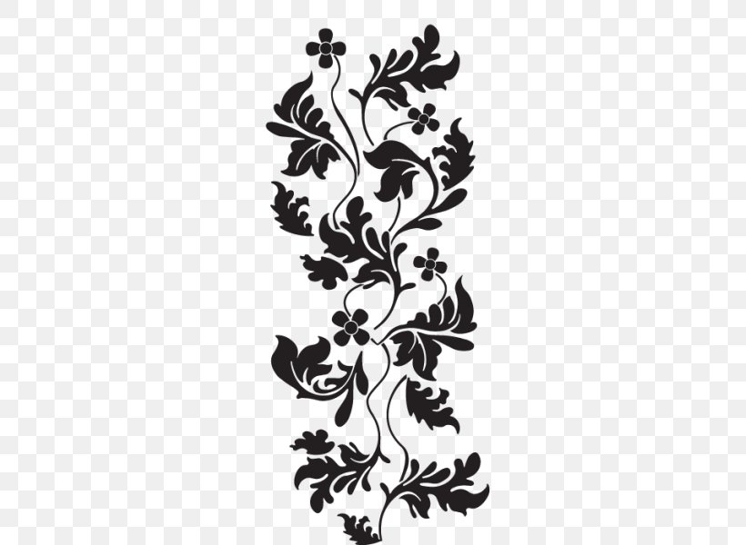 Ornamental Plant Floral Design Phonograph Record Polyvinyl Chloride Leaf, PNG, 600x600px, Ornamental Plant, Black, Black And White, Branch, Decal Download Free