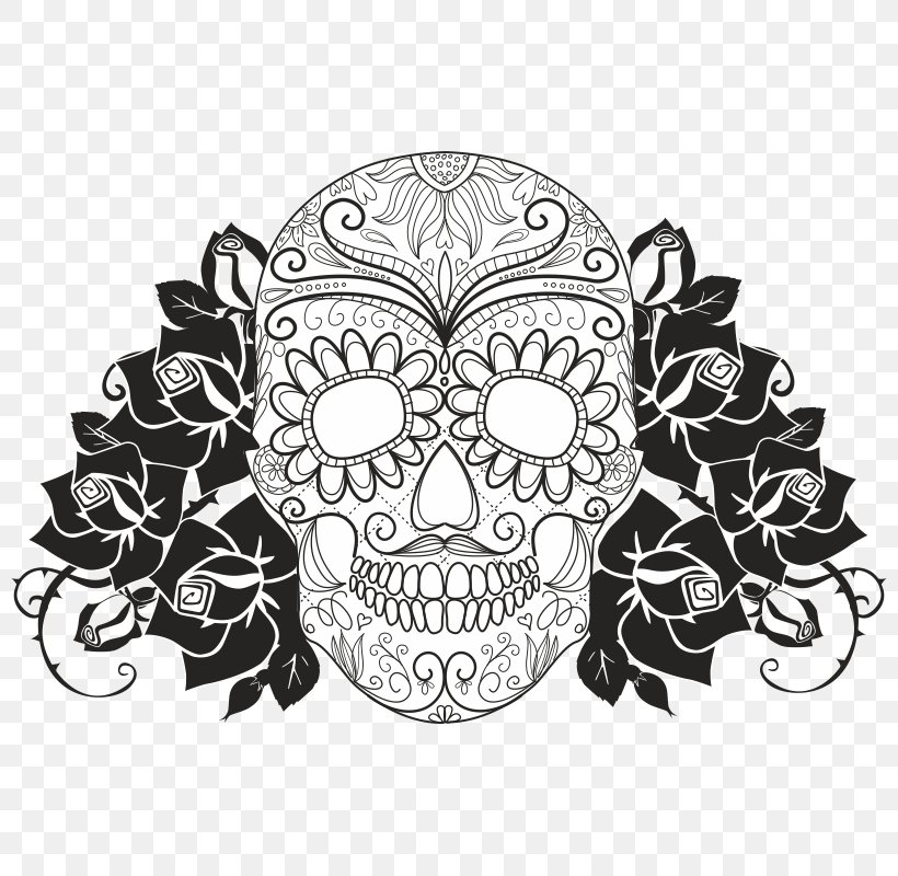Calavera Day Of The Dead Death Human Skull Symbolism, PNG, 800x800px, Calavera, Black, Black And White, Bone, Day Of The Dead Download Free