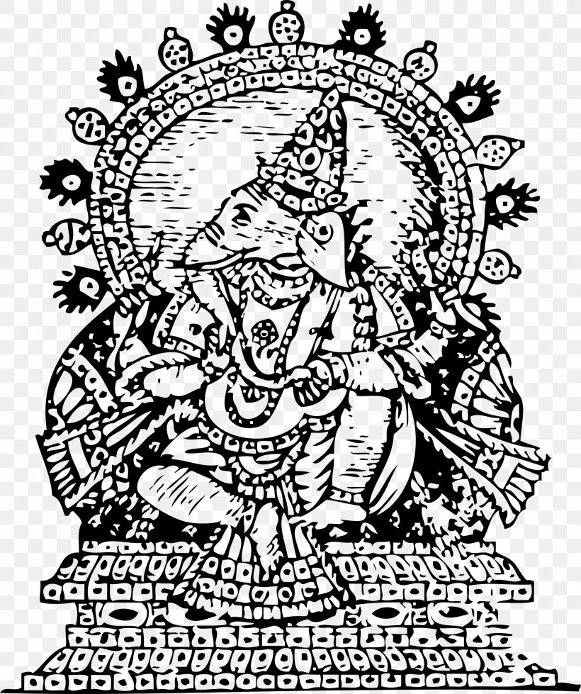 Ganesha Mahadeva Ganesh Chaturthi Clip Art, PNG, 2009x2400px, Ganesha, Area, Art, Artwork, Black And White Download Free