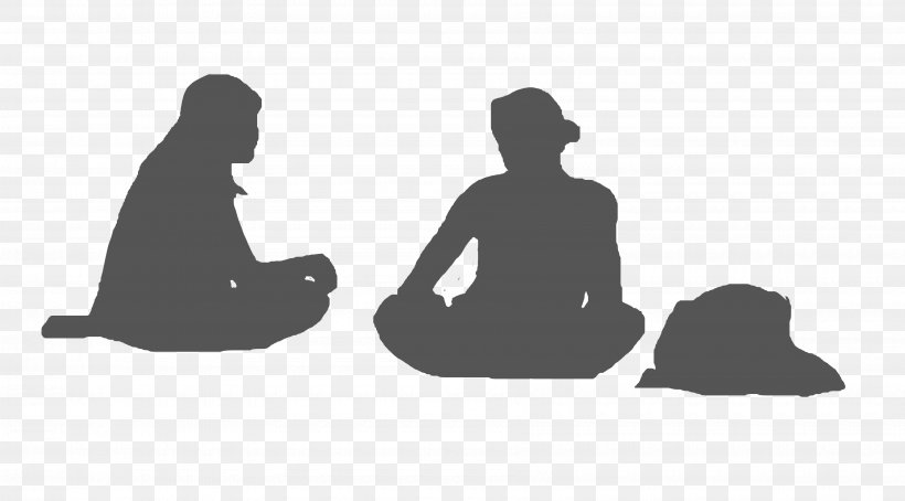 Sitting Silhouette White People, PNG, 3600x1994px, Sitting, Black, Black And White, Drawing, Kneeling Download Free