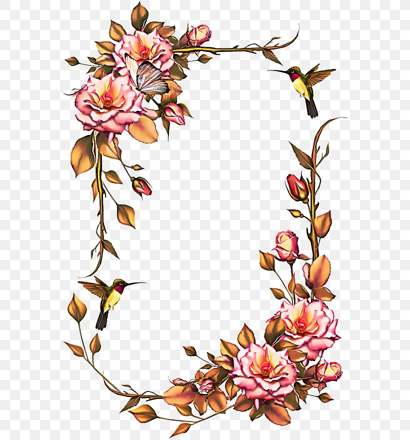 Flower Wreath Frame, PNG, 576x880px, Flower, Cut Flowers, Decoupage, Drawing, Floral Design Download Free