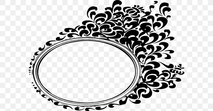 Picture Frames Ornament Clip Art, PNG, 600x429px, Picture Frames, Black, Black And White, Body Jewelry, Drawing Download Free