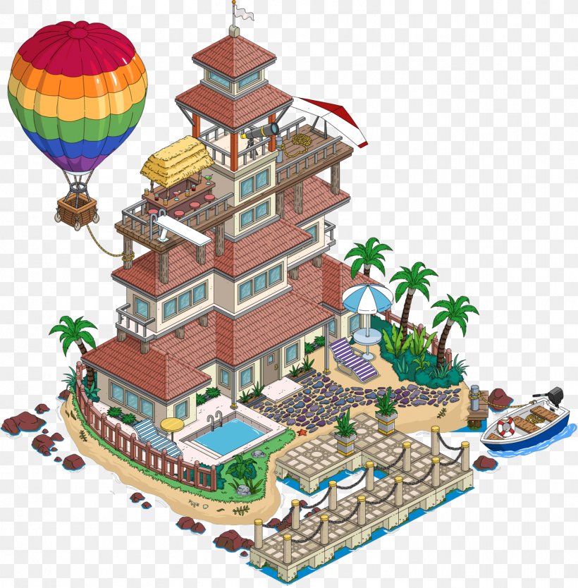 The Simpsons: Tapped Out The Simpsons Game Homer Simpson Sideshow Bob Private Island, PNG, 1456x1482px, Simpsons Tapped Out, Building, Hollywood, Homer Simpson, Island Download Free