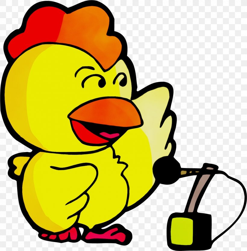 Yellow Cartoon Clip Art Bird Ducks, Geese And Swans, PNG, 1526x1549px, Watercolor, Beak, Bird, Cartoon, Ducks Geese And Swans Download Free