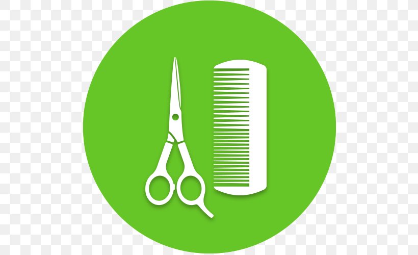 Product Design Logo Green Scissors, PNG, 500x500px, Logo, Brand, Grass, Green, Scissors Download Free