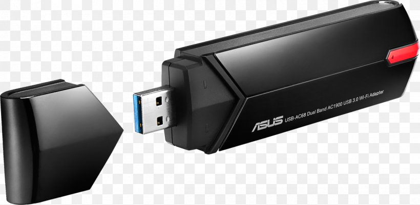 Asus Usbac68 Dualband Ac1900 Usb 3.0 Wifi Adapter With Included Cradl Wi-Fi Wireless USB, PNG, 1200x588px, Wifi, Adapter, Asus, Data Storage Device, Electronic Device Download Free