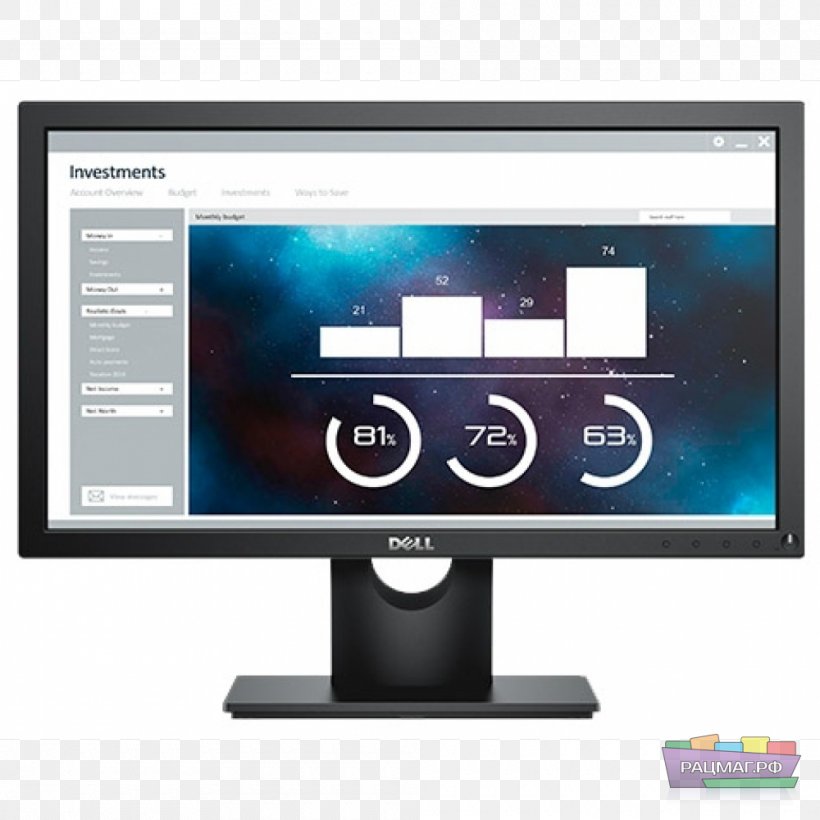 Dell Computer Monitors Liquid-crystal Display LED-backlit LCD 16:9, PNG, 1000x1000px, Dell, Brand, Computer, Computer Monitor, Computer Monitor Accessory Download Free