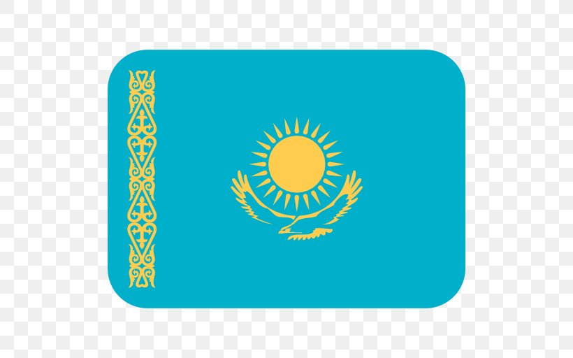Flag Of Kazakhstan Vector Graphics Emoji Illustration, PNG, 512x512px, Kazakhstan, Aqua, Area, Brand, Emoji Download Free