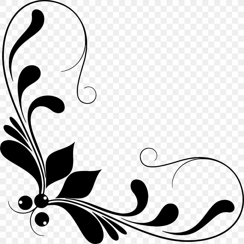 Floral Design Clip Art, PNG, 2278x2282px, Floral Design, Art, Artwork, Black, Black And White Download Free