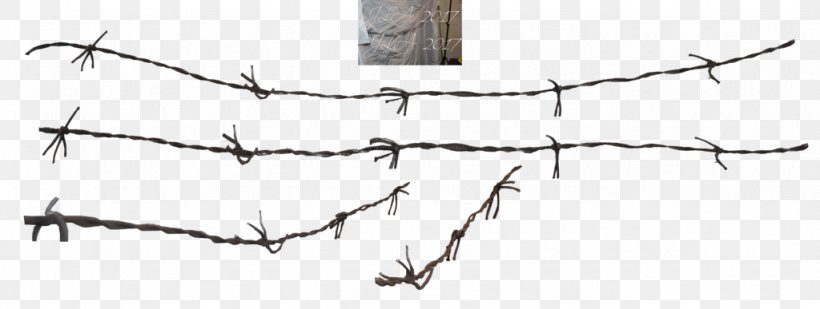 Barbed Wire Fence Chain-link Fencing, PNG, 1024x387px, Barbed Wire, Black And White, Branch, Chainlink Fencing, Fence Download Free
