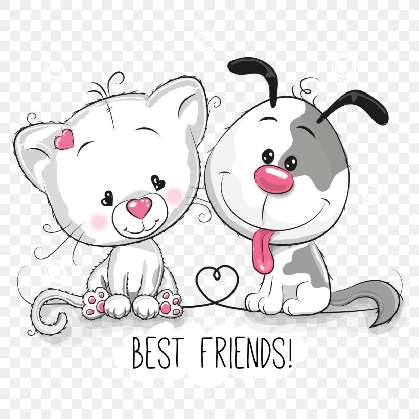 Dog–cat Relationship Puppy Pet, PNG, 1500x1500px, Watercolor, Cartoon, Flower, Frame, Heart Download Free