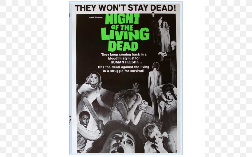 Night Of The Living Dead Film Poster Horror, PNG, 512x512px, Living Dead, Advertising, Album Cover, Cinema, Day Of The Dead Download Free