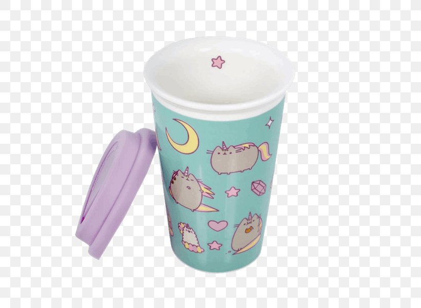 Coffee Cup Pusheen Mug Ceramic, PNG, 600x600px, Coffee Cup, Cartoon, Cat, Ceramic, Cup Download Free