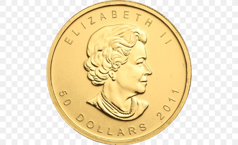 Bullion Coin Canadian Gold Maple Leaf Gold Coin, PNG, 500x500px, Coin, American Buffalo, American Gold Eagle, Apmex, Australian Gold Nugget Download Free