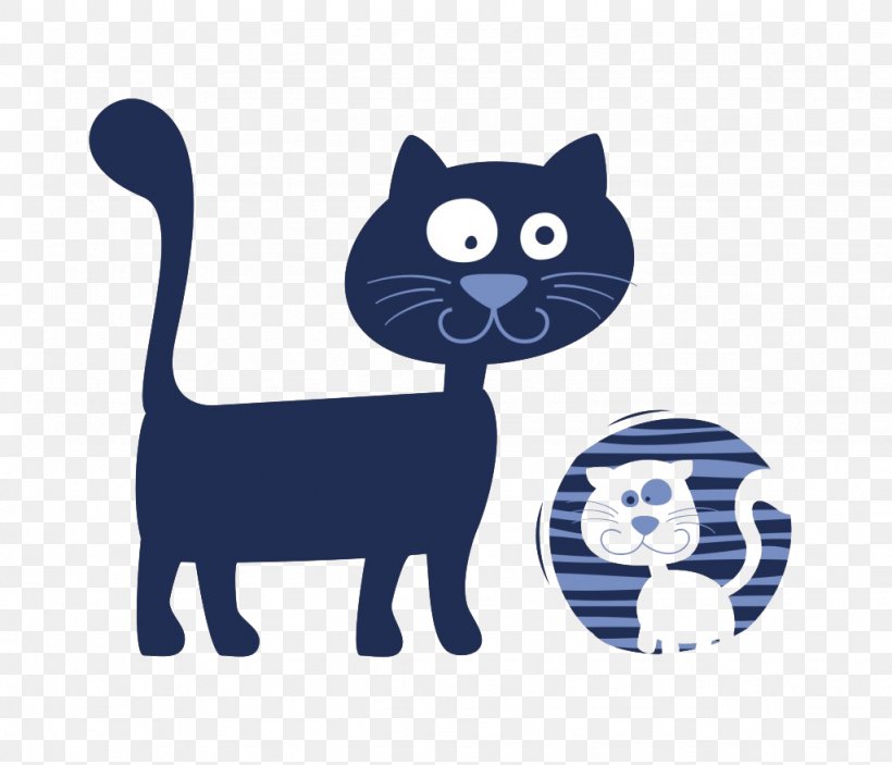 Kitten Black Cat Cartoon Illustration, PNG, 1024x878px, Kitten, Black, Black Cat, Blue, Carnivoran Download Free
