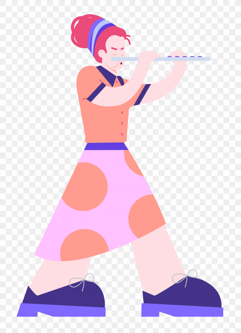 Playing The Flute Music, PNG, 1804x2500px, Music, Cartoon, Character, Dress, Leg Download Free