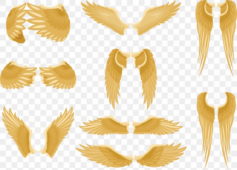 Wing Feather, PNG, 5284x3789px, Wing, Designer, Feather, Fictional Character, Gold Download Free