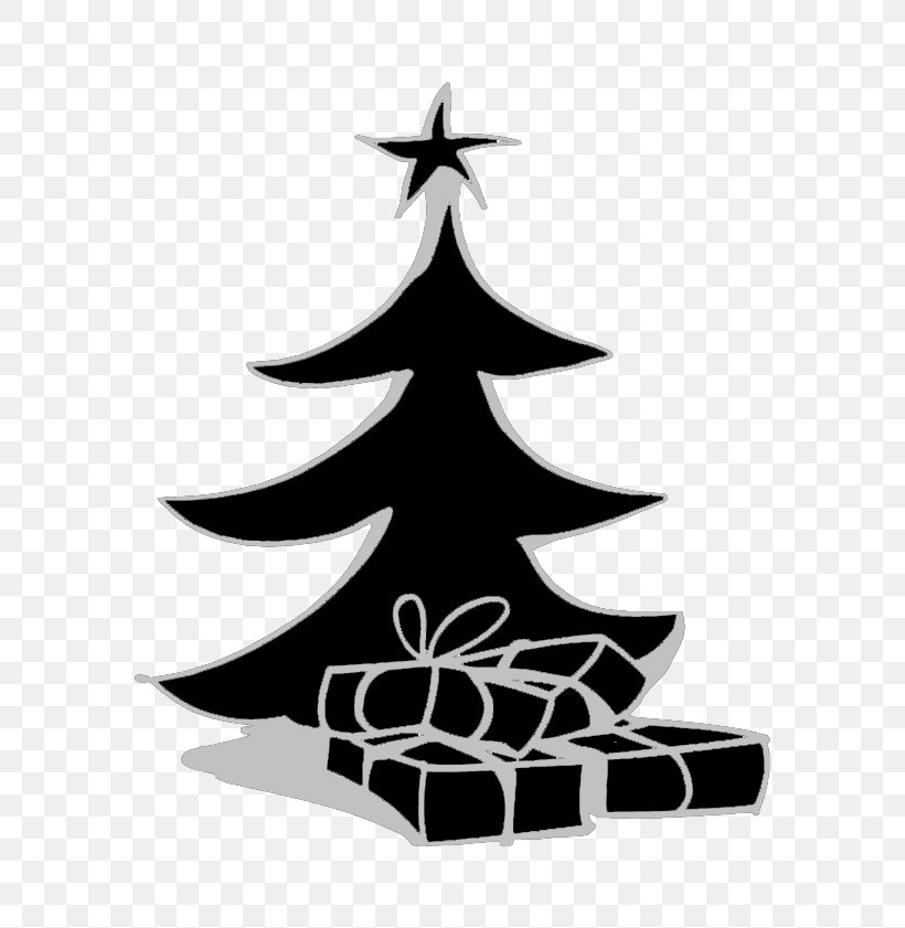 Christmas Tree Spruce Christmas Ornament, PNG, 595x841px, Christmas Tree, Black And White, Christmas, Christmas Decoration, Christmas Ornament Download Free