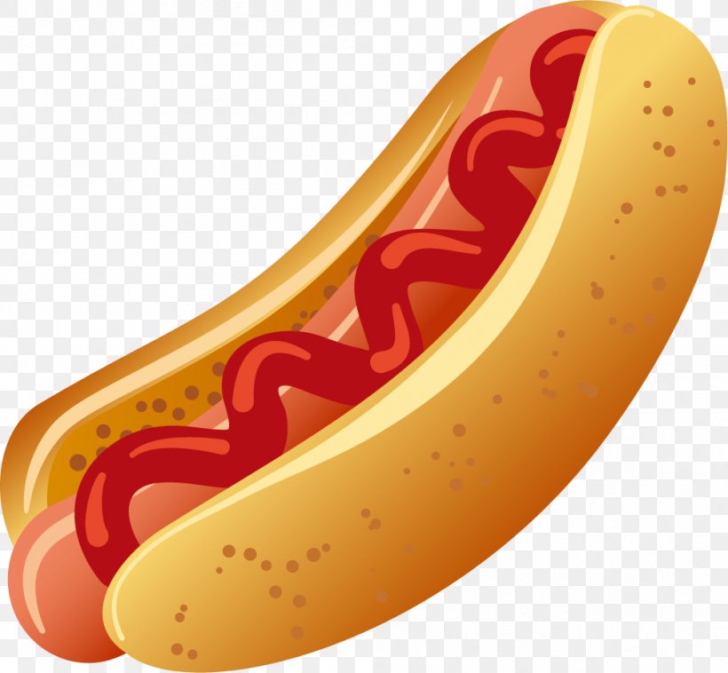 Hot Dog Sausage Junk Food Illustration, PNG, 1001x926px, Hot Dog, Banana Family, Bockwurst, Bologna Sausage, Cartoon Download Free