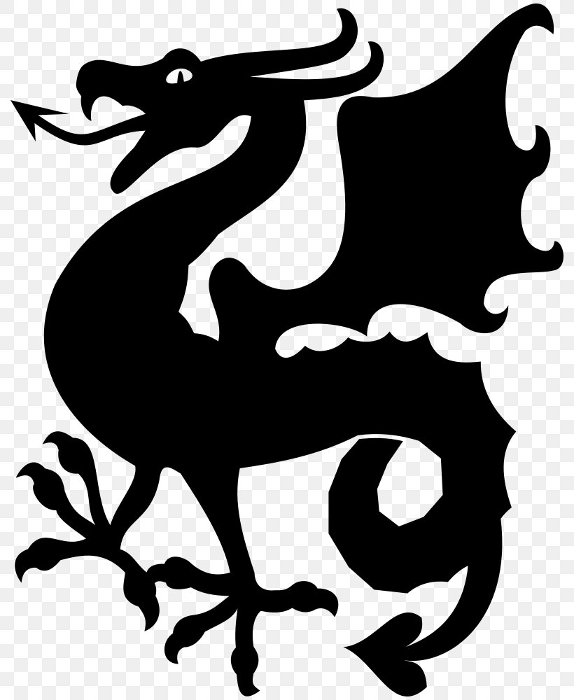 Dragon Silhouette Clip Art, PNG, 800x1000px, Dragon, Artwork, Beak, Bird, Black And White Download Free