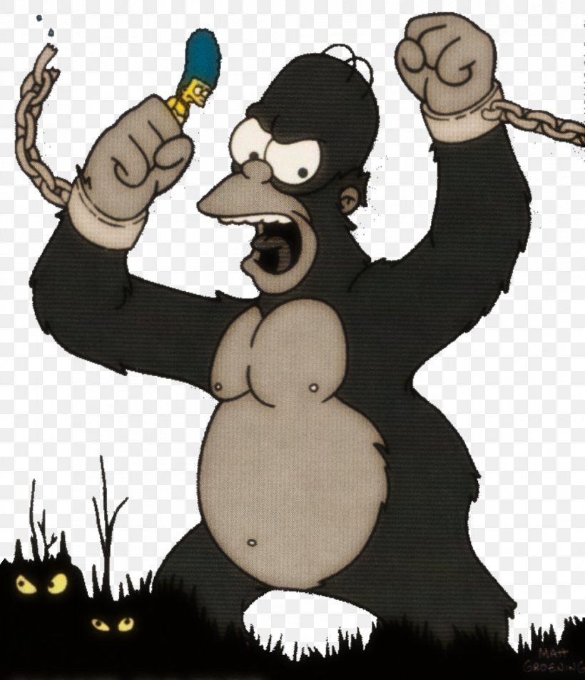 Homer Simpson Marge Simpson King Kong Treehouse Of Horror III Television Show, PNG, 1006x1170px, Homer Simpson, Art, Bear, Carnivoran, Cartoon Download Free