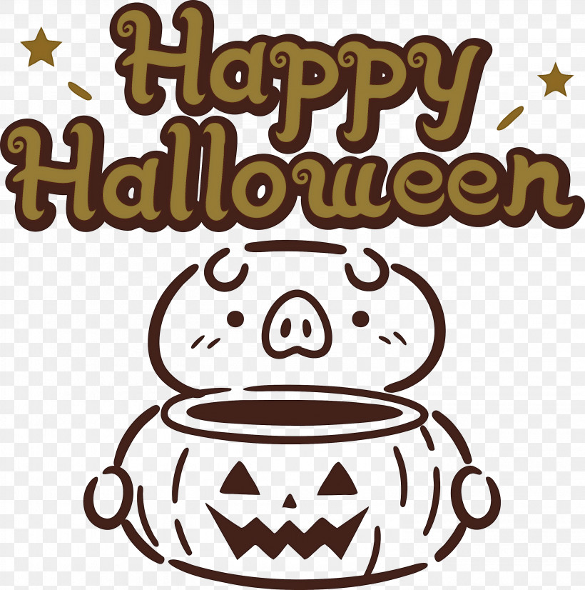 Happy Halloween, PNG, 2978x3000px, Happy Halloween, Biology, Cartoon, Happiness, Logo Download Free