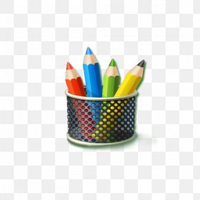 Cartoon Pencil - Pencil Brush Pot PNG