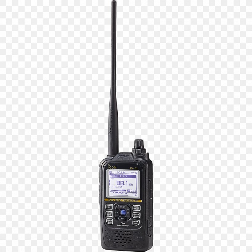 D-STAR Walkie-talkie Transceiver Icom Incorporated Two-way Radio, PNG, 1000x1000px, Dstar, Aerials, Cordless Telephone, Digital Mobile Radio, Electronic Device Download Free