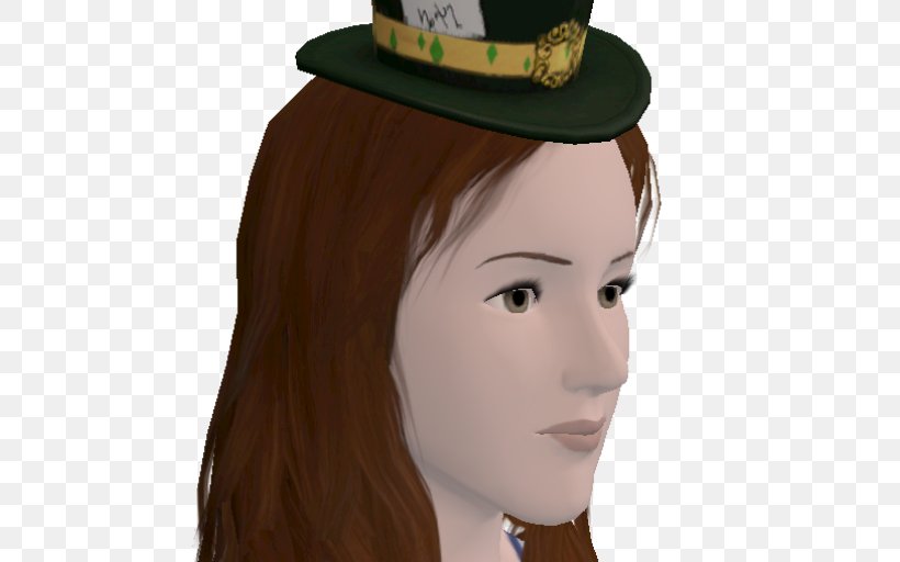 The Sims 3 Fedora Forehead, PNG, 512x512px, Sims 3, Brown Hair, Cap, Fedora, Forehead Download Free