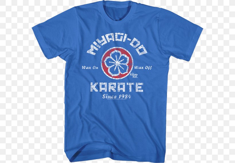 Mr. Kesuke Miyagi T-shirt The Karate Kid Series Martial Arts Film, PNG, 600x569px, Mr Kesuke Miyagi, Active Shirt, Allposterscom, Blue, Brand Download Free