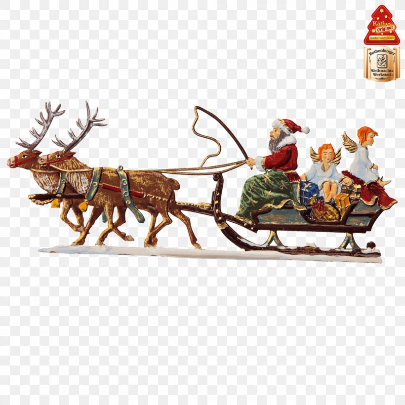 Reindeer Santa Claus Rothenburg Ob Der Tauber Sled Christmas, PNG, 1000x1000px, Reindeer, Chariot, Christmas, Christmas Decoration, Christmas Market Download Free