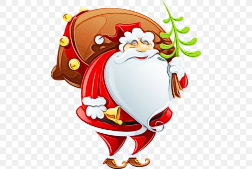 Santa Claus, PNG, 490x550px, Watercolor, Cartoon, Christmas, Paint, Santa Claus Download Free