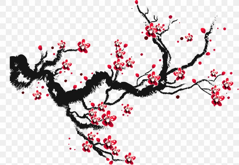 Paper Cherry Blossom Ink, PNG, 1308x903px, Paper, Art, Blossom, Branch, Cherry Download Free