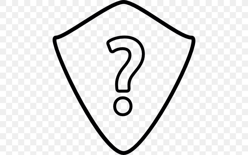 Shield Mark, PNG, 512x512px, Question Mark, Area, Black And White, Line Art, Question Download Free
