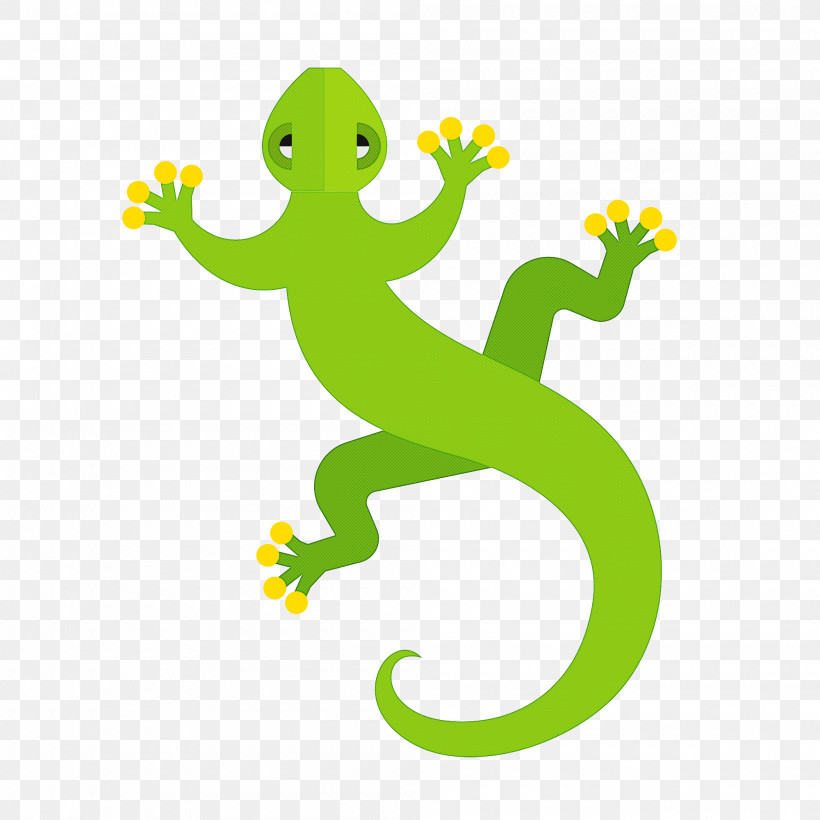 Gecko Green Lizard Cartoon Reptile, PNG, 2000x2000px, Gecko, Animal Figure, Cartoon, Green, Lizard Download Free
