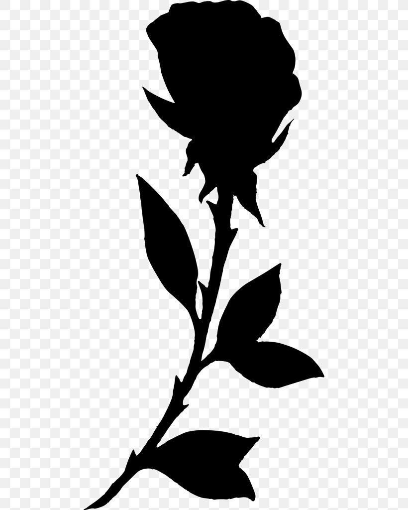 Silhouette Clip Art, PNG, 484x1024px, Silhouette, Artwork, Black And White, Black Rose, Branch Download Free