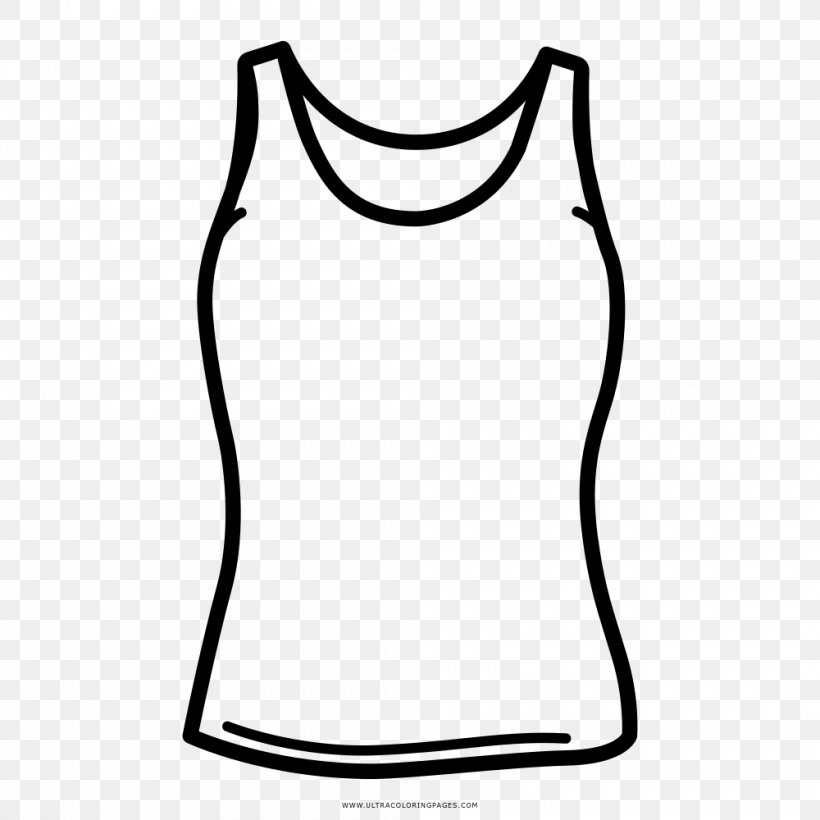 T-shirt Sleeveless Shirt Line Art Drawing, PNG, 1000x1000px, Tshirt, Active Tank, Area, Ausmalbild, Black Download Free