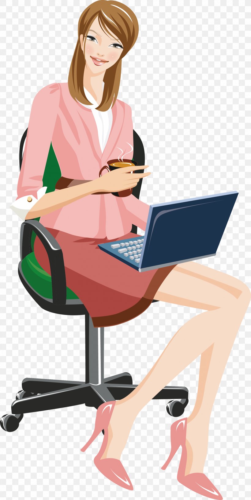 Laptop Table Woman, PNG, 1670x3319px, Watercolor, Cartoon, Flower, Frame, Heart Download Free