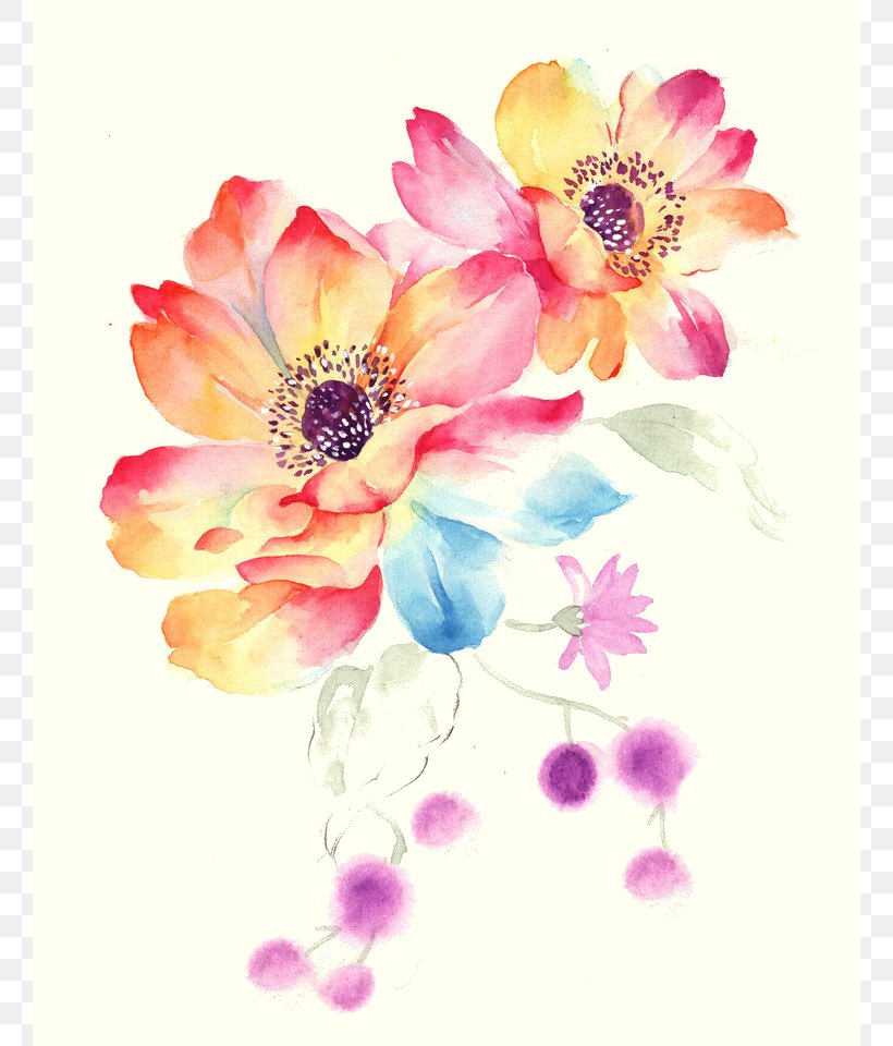 MacBook Pro Watercolor Painting Flower, PNG, 760x960px, Macbook Pro, Blossom, Color, Computer, Cut Flowers Download Free