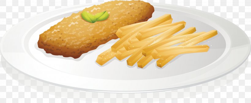 Schnitzel French Fries Chicken Kiev Illustration, PNG, 2856x1171px, Schnitzel, American Food, Chicken Kiev, Cuisine, Cutlet Download Free