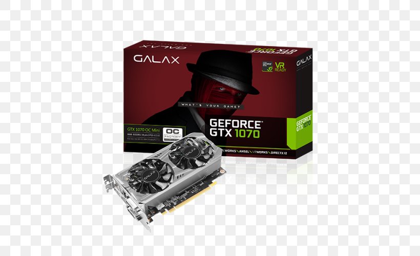 Graphics Cards & Video Adapters NVIDIA GeForce GTX 1070 GDDR5 SDRAM GALAXY Technology, PNG, 500x500px, Graphics Cards Video Adapters, Computer Component, Digital Visual Interface, Electronic Device, Electronics Accessory Download Free
