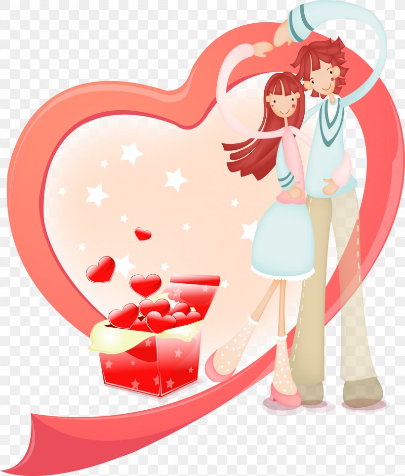 Love Heart Valentine's Day Couple, PNG, 2400x2821px, Watercolor, Cartoon, Flower, Frame, Heart Download Free